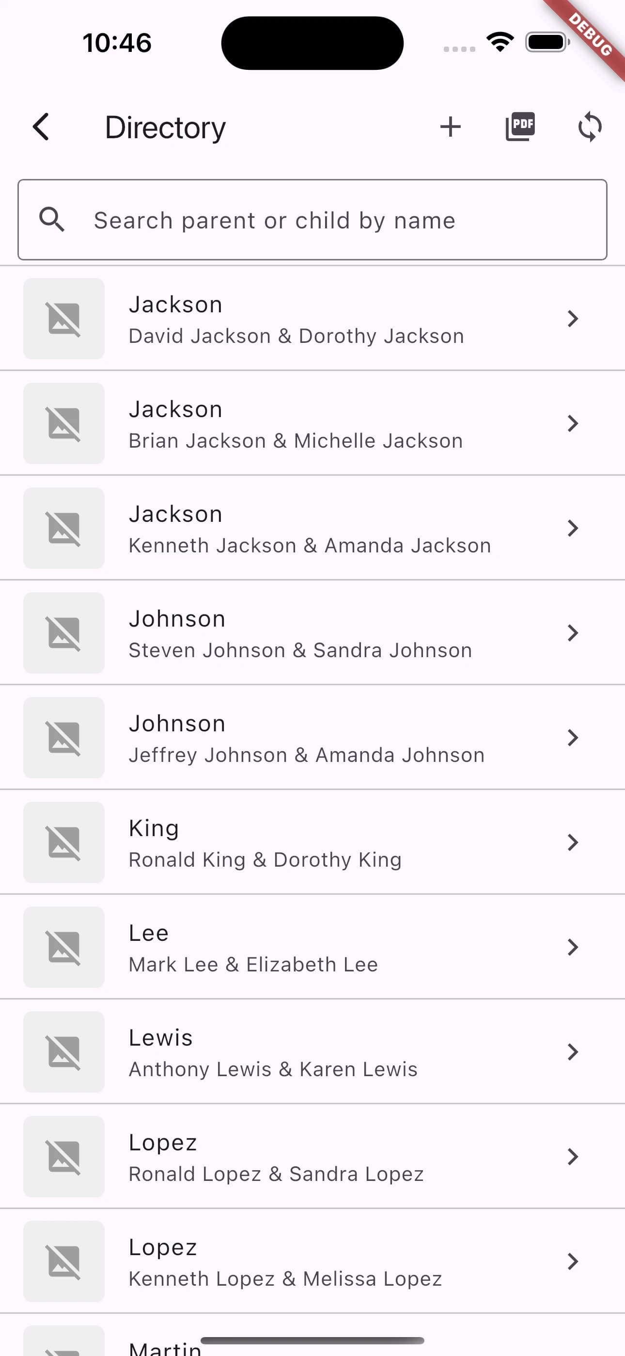 Member Directory & Families screenshot